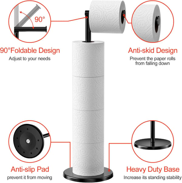 Fritstående toiletpapirholder, toiletpapirdispenser i rustfrit stål,