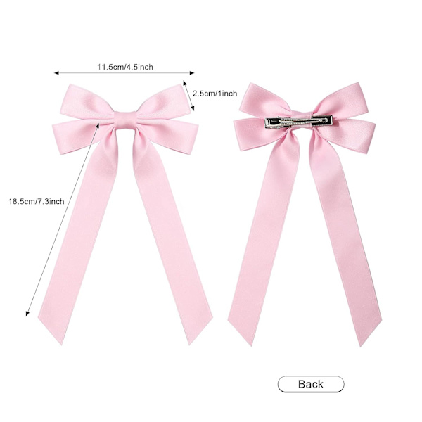 2 st silkesatin hårslingor rosa hårband klämmor för kvinnor hästsvans H