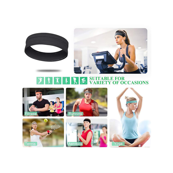 Sportpannband, yoga fitness löpning svettabsorberande pannband, 6 nr