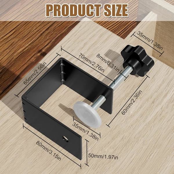 Kabinet Hardware Jig Universal C Klemme, 2 stk. Skuffe Fastgørelsesklemme til nøjagtig og hurtig installation af dørfrontknopper, trækgreb, fleksible borehulsguidepositioneringsværktøjer