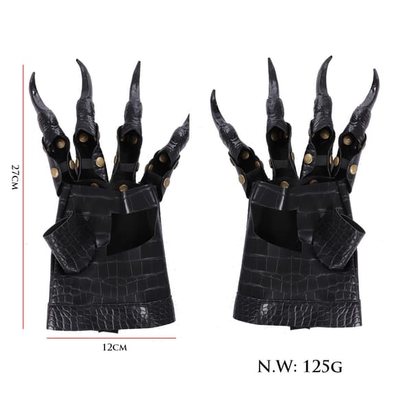 Halloween Kostume Pote Handsker Lange Negle Sorte Fest Handsker Kat C