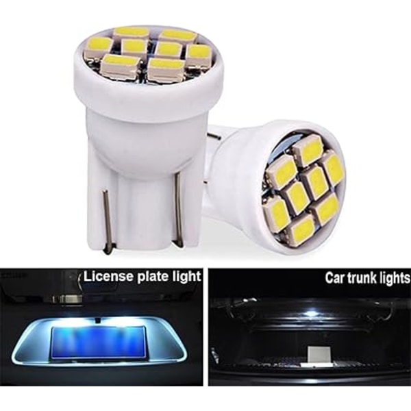 Signal Lys til Biler 10stk T10 W5W LED Pære Bil Signal Lys 12V 1210 SM