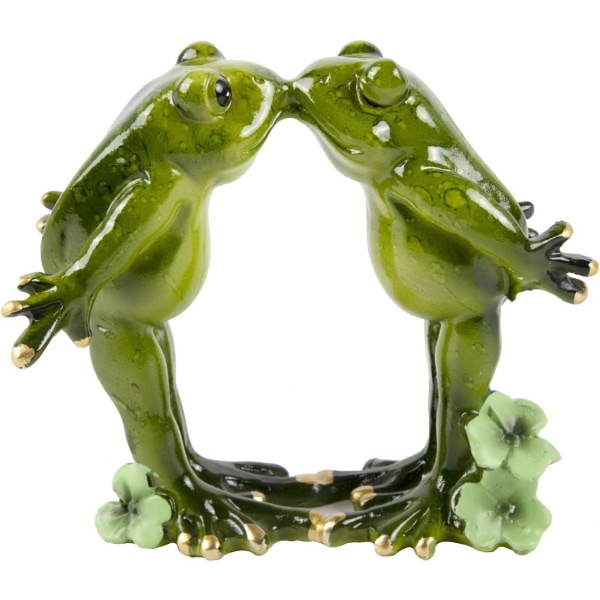 Kyssende frosk par figur romantisk - 1 sett froske statuer Unik Anim