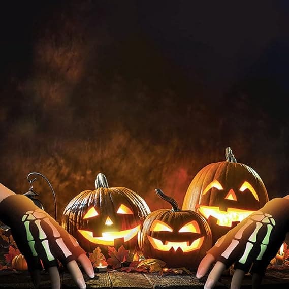 1 par lysende skelethandskar til børn - Halloween-fest