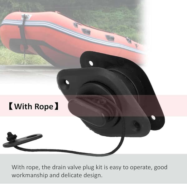 Hållbar PVC avloppsventil plugg kit, med rep, Scupper ventil kit, båt tillbehör, backventil inline ventil, för kajak, gummidinghy