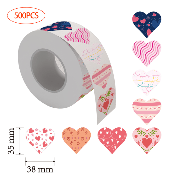 500pcs Love Heart Stickers  Self Adhesive Handmade Love Labels Gift Ta