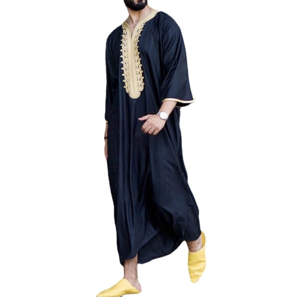 Muslimi miesten Lähi-idän Saudi-Arabian Kaftan islamilainen Abaya-mekko pitkä kaapu