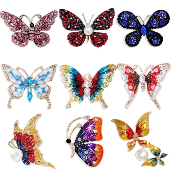 Temperament Butterfly Rhinestone Crystal Brosche til kvinder Piger Dainty