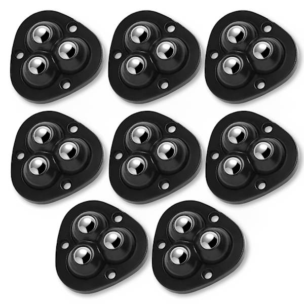 8 st Mini Caster Wheels för små köksapparater Rullar, 360°Rotation Självhäftande Caster Wheels, Mini Swivel Wheels, Förvaringsbehållare, Svart