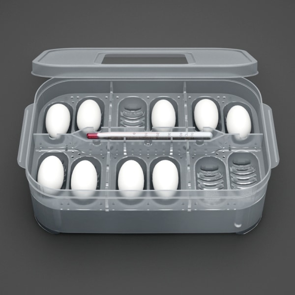 Inkubator, (med termometer) 12 ägglådor - (med termometer) 12 ägg