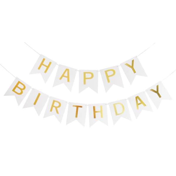 Happy Birthday Flag Pulling Sequin Balloon Set (platin), Festdekoration