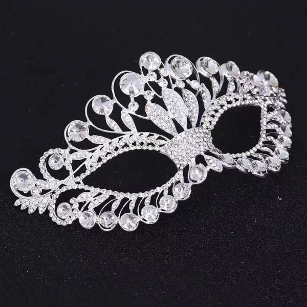 Rhinestone Masquerade Maske Diamant Halv Ansigt Fest Maske Masquerade Cos