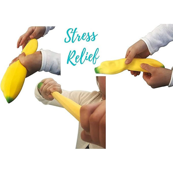 Lelut Banaani Stress-lelu [3 pakkausta] Venyvä Banaani Squishy  Hiekkalelut Venyvä Kumi Lapsille Aikuisille Fidget-lelut Hiekkatäytteinen  Juhlatarvike 17*4cm keltainen