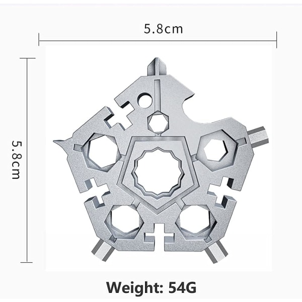 23-in-1 viisikulmainen taskutyökalu, 2021 lumikide monitoimityökalu ruostumattomasta teräksestä, ulkotyökalu porakoneeseen, ruuvimeisseliin, pullonavaajaan