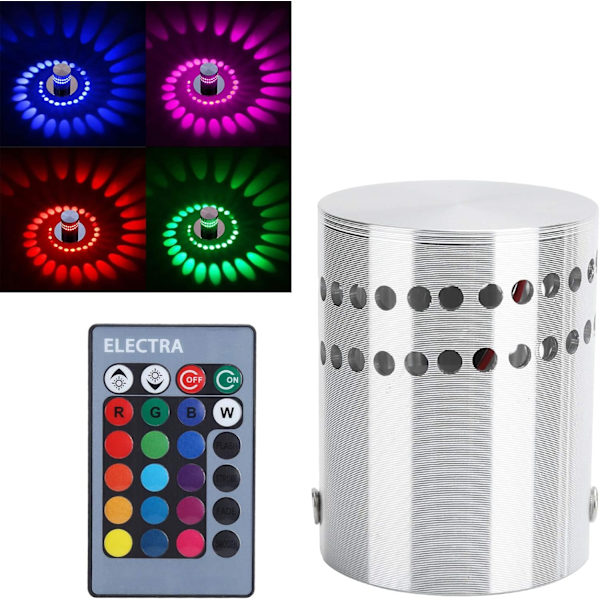 1 stk Spiral LED-taklampe, 3W LED-vegglampe med lavt strømforbruk