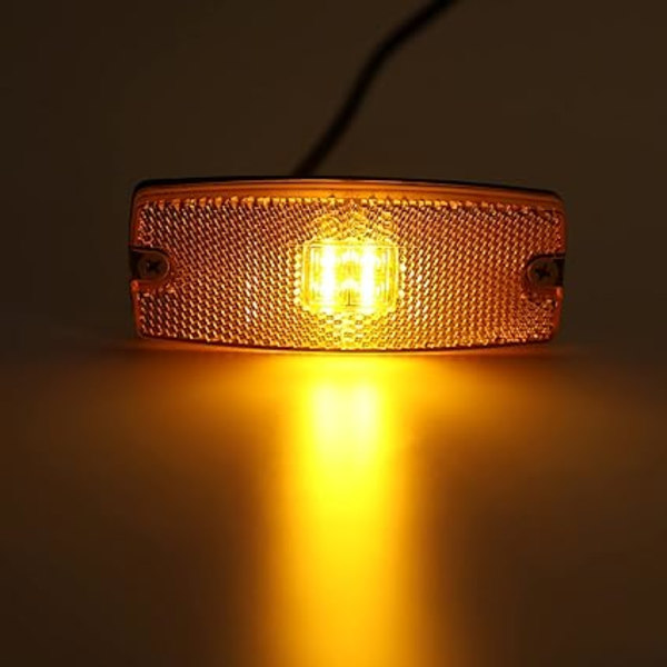 4 stk 12V/24V oransje LED-klaringslys med reflektor, sidemarkeringslys