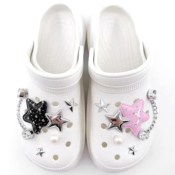 Cross Crocs Sko Blomster DIY Tilbehør Sko Blomster Stjernekæde Sko Spænde