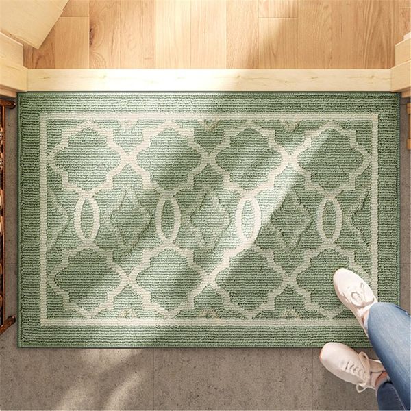 Kynnysmatto sisätiloihin - 50x80 cm - Sisätilojen ovimatto - Sisätilojen kuivausmatto - Sisätilojen lattiamatot - Kylpymatot - Liukuestematto - Polypropeenikuitu - Vihreä - L