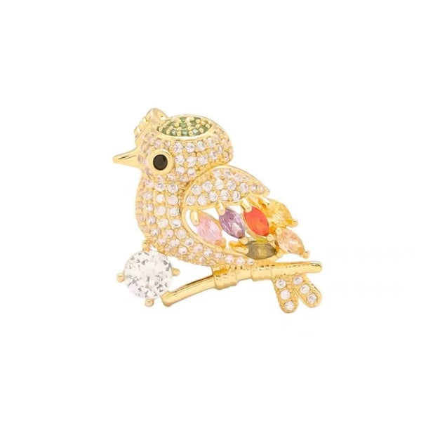 Charming Rhinestone Enamel Bird Brooch for Women; Vivid Fledgling Anim