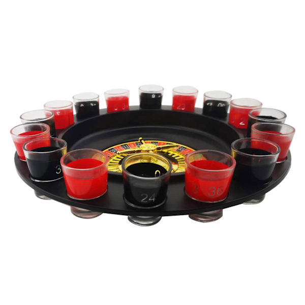 Drikkespil Glas Roulette - Drikkespil Sæt (2 Kugler og 16 Glas)
