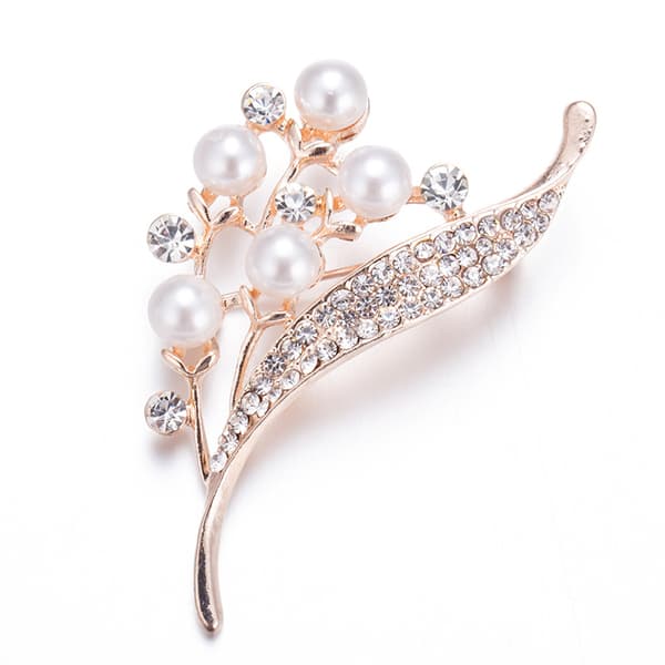 Kvindernes Blomster Brosche Pin Perle Diamant Brystpin til Bryllup/Banket/