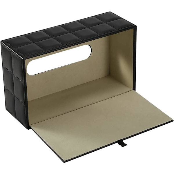 PU-Lær Tissue Bokser, Rektangulær Tissue Dispenser Tissue Holder for Hjem Bil
