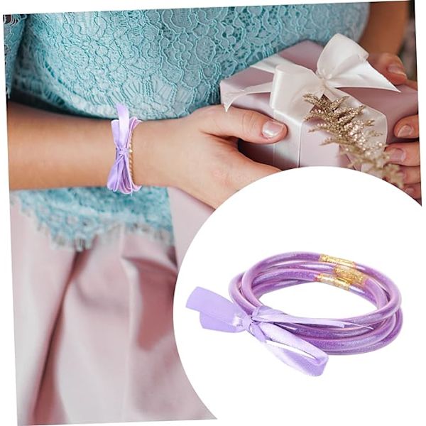 1 st Ribbon Glitter Armband Lila Resin Miss Foder