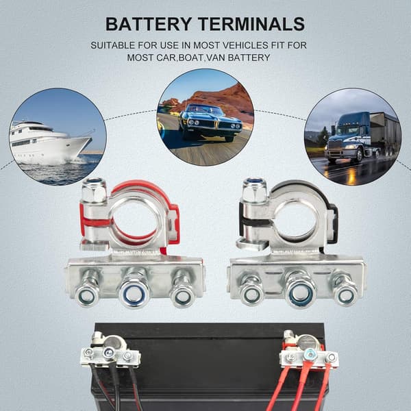 Batteri terminalforbindelser Top Post 12V 3-vejs batteriterminalender,