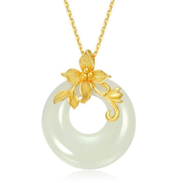 Trendig Temperament Tide Golden Branch Jade Hög Imitation Jade Fe