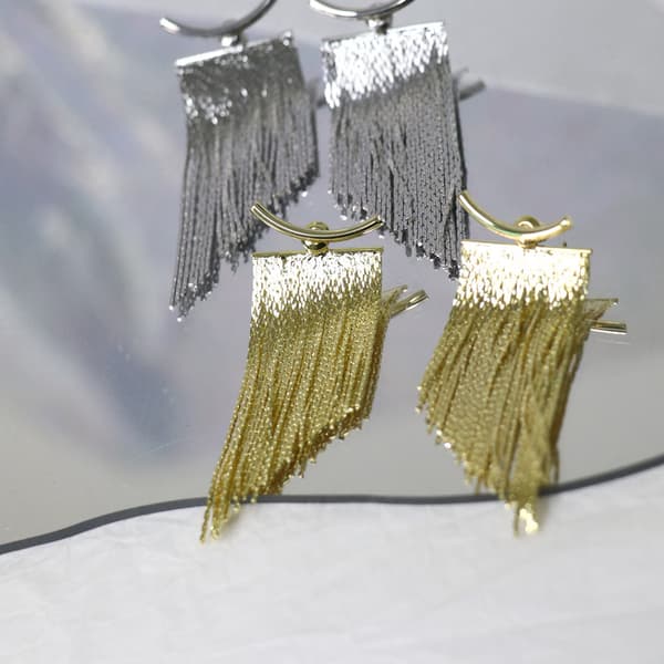 Guld Tassel Øreringe til Kvinder Boho Tassel Dangle Øreringe Lange Frynser