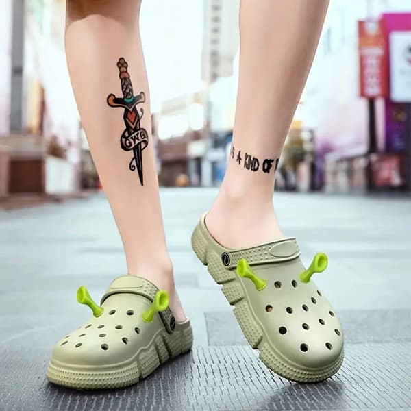 Charms med sko charms, Clogs dekoration & 4 stk. sko charms til Clogs