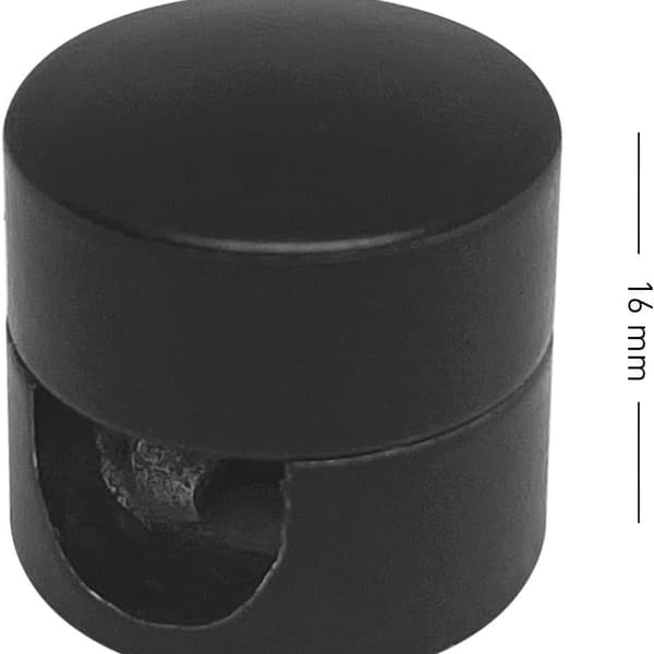 2-pack tvådelade vägg- och takstift, svart, för textilkabel, ce