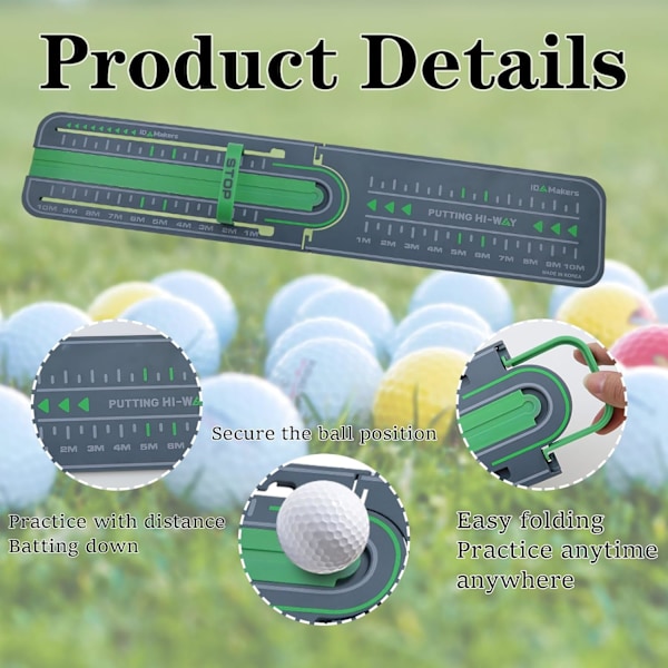 Golf Precision Distance Putting Drill, Golf Putting Alignment Rail, Precision Distance Control & Instant Feedback Essential, Portable Swing Training Aids【Golf Accuracy Putting Practice Tool】