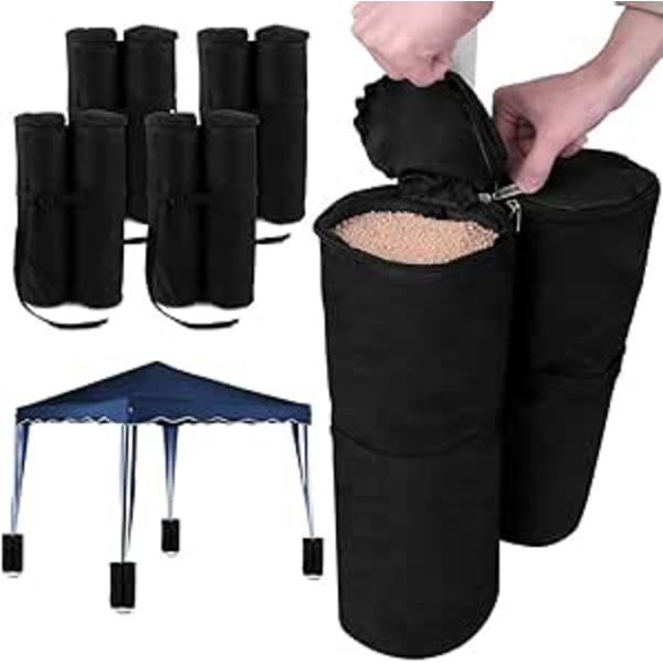 Sandposer til pavillon og lysthus 100% polyester 4 x 2 poser til fyldning 60 kg maks. havefesttelt