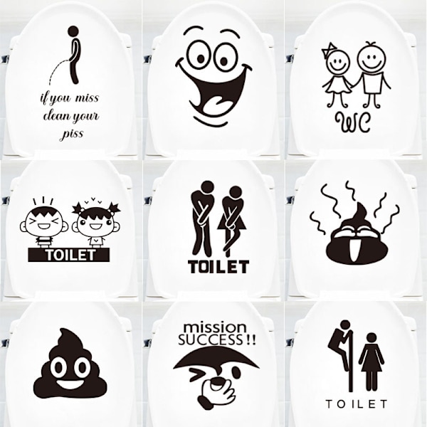 WC-hymiötarra hauska kylpyhuoneen keittiön seinätarra WC-istuimen tarra seinätaide DIY seinämaalaus (WC-logo 19 * 28cm)