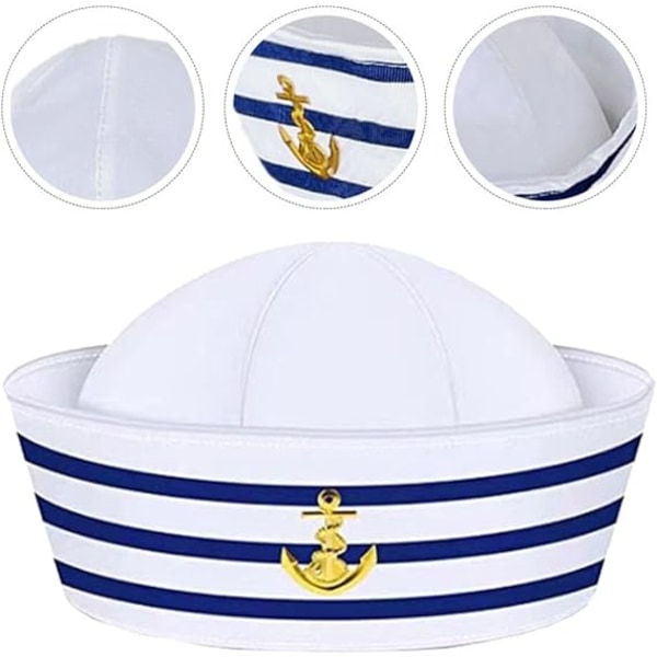 Sinivalkoiset merimieshatut Sailor Hat asusteisiin, Fancy Dre