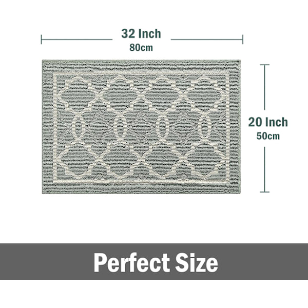 Kynnysmatto sisätiloihin - 50x80 cm - Sisätilojen ovimatto - Sisätilojen kuivausmatto - Sisätilojen lattiamatot - Kylpymatot - Liukuestematto - Polypropeenikuitu - Vihreä - L