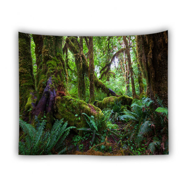 Virgin Forest Psychedelic Tapestry, Daglig dekorativ Woodland Tapestry