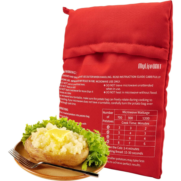 Microwave Potato Bag, Baked Potato Microwave Baking Bag, Red