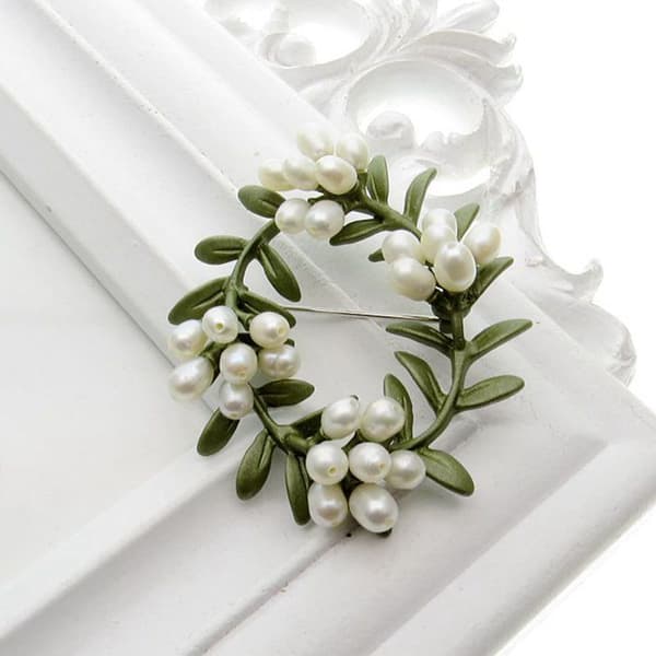 Kristallpärla blomma broscher stift mode vackra skapade strass