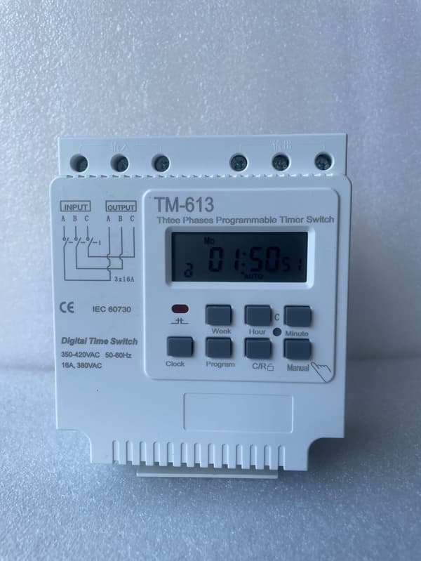 TM-163 Trefas 380V/50-60Hz 16A Intelligent Digital Veckovis Programmerbar Kontroll Ström Timer Switch