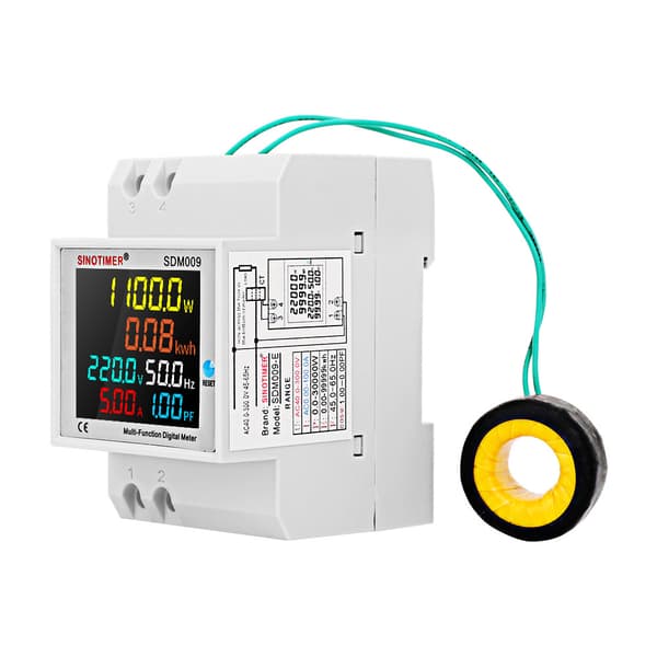 Energimetermåler 100a Ampermeter Strømmåler Voltmeter Ammeter Spenning Amps Watt