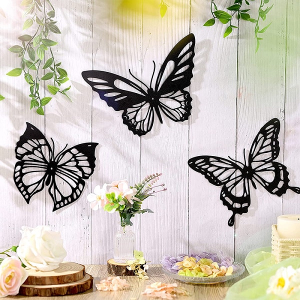 3 PCS Butterfly Metal Wall Decor Dragonfly Hummingbird Butterfly Metal