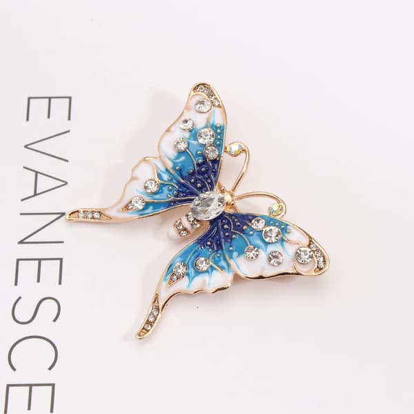 Temperament Butterfly Rhinestone Crystal Brosche til kvinder Piger Dainty