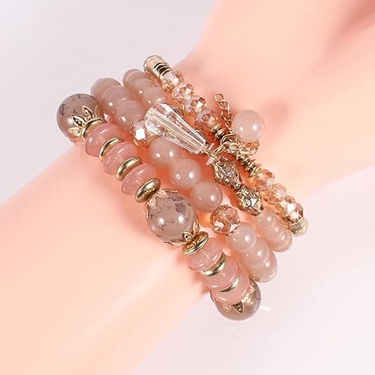 6 stk. boheme boho stablebare armbånd til kvinder, sæt, piger stræk M