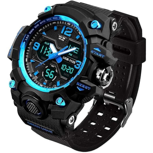 Men's Analog Sports Watch, LED Military Digital Watch Electronic Stopw