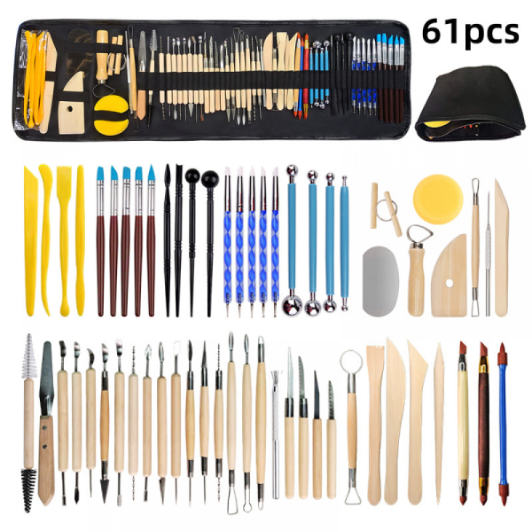 61 stk. Polymer Clay Tools Modeling Clay Sculpting Tools Kits til Potter