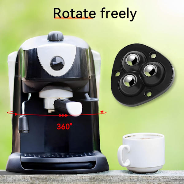 8 st Mini Caster Wheels för små köksapparater Rullar, 360°Rotation Självhäftande Caster Wheels, Mini Swivel Wheels, Förvaringsbehållare, Svart