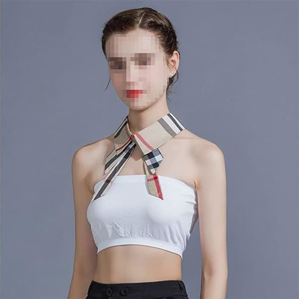 Avtakbar falsk krage, krage, rutemønstret bluse, falsk krage, choker