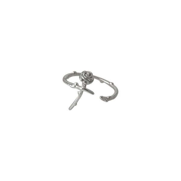 Rose ring, S925 sterling sølv åpen pekefingerring, personlig r